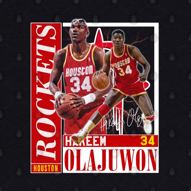 Hakeem Olajuwon The Dream Basketball Legend Signature Vintage Retro 80s 90s Bootleg Rap Style by CarDE